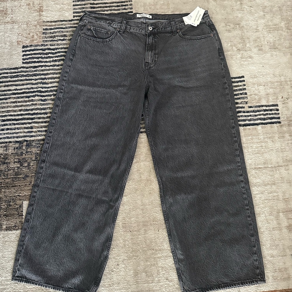 Abercrombie & Fitch Charcoal Ultra Loose Jeans
